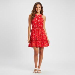 Sunday Mi Amor Red Floral Mini Dress - Size S